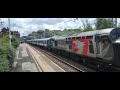 ROG 37510 'Orion' drags 730103 at  Longport working 5Q42 Old Dalby to Crewe CS 21/7/23