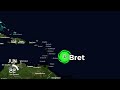 The Track of Tropical Storm Bret (2023)