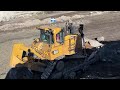 Caterpillar D8R And Caterpillar D9T Bulldozers Working On Huge Mining Area - Mega Machines Movie