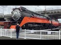 Famous Southern Pacific GS4 steam locomotive #4449 on a recently restored vintage turntable.