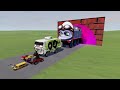 Big & Small Crazy Frog the Tank Engine vs Iron Man Train | BeamNG.Drive