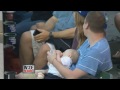 Unbelievable! Dad Catches Baseball While Holding and Feeding Baby