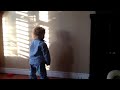 Baby sees shadow for the first time - Funny