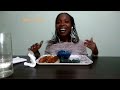 ASMR BLUE FRY CHICKEN IN BLUE SAUCE | COOKING & EATING SOUNDS | New Jamaican Mukbanger