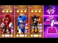 Knuckles The Echidna 🆚 Sonic The Hedgehog 🆚 Shadow The Hedgehog 🆚 Dark Sonic || Tiles Hop Gameplay🎯🎶