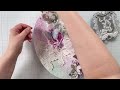 Watercolor Resist Technique | Mixed Media Tutorial | Reneabouquets Butterflies, Chipboard, Pearls