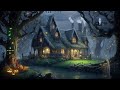 Haunted Village Halloween Ambience with Relaxing Spooky Sounds, Rain & Thunber Sounds, Water Sounds