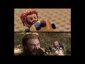 Avengers: Infinity War Trailer in Lego SIDE BY SIDE COMPARISON