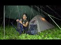 SOLO CAMPING HEAVY RAIN - RELAX AND ENJOY THE SOUNDS OF NATURE - ASMR