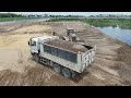 Part 14 Is Impressively Action Bulldozer Pushing Sand, 10wheel Dumper Unloaded Sand