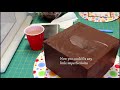 How to Ganache a square cake with sharp edges