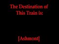 MBTA Red Line Announcement: The Destination of this Train is Ashmont No smoking Please