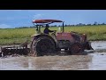 Good Job! Tractor Kubota M6040SU Plowing Field Mud, Agricultural Kubota Tractor #EP281