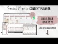 Social Media Content Planner and Content Calendar - Google Sheets