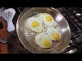 1495 How to Cook Eggs in a stainless steel pan without sticking Sunny Side Up over medium hard fried