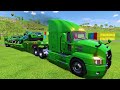 ALL POLICE CARS OF COLORS ! TRANSPORTING COLORED POLICE CARS with TRUCKS ! Farming Simulator 22