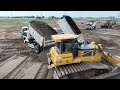 Part 8 Change To Complete The Another Sand Filling Fast Operator Dozer Shantui Dh17C2 & Wheel Loader