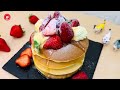 Pancakes in 1 Minutes ! Easy and Perfect Pancakes at Home! Strawberry Pancakes