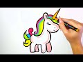 Unicorn drawing, Painting, Coloring for Kids and Toddlers | Drawing Tips | How to Draw Unicorn