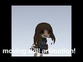 moving doll hair and head animation!