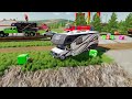 TRANSPORTING  ALL VEHICLES CARS, TRUCKS, TRACTORS, FIRE ENGINE WITH TRAIN! Farming Simulator 22
