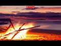 Fire at sunset sounds for relaxation.