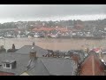 River divided in two during heavy rain.