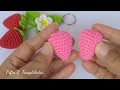 How to Crochet Strawberry Keychains || Crochet Tutorials