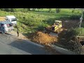 Full Video Processing Landfill Complete 100%! Strong Bulldozer KOMATSU D53P & Dumping Truck 5Ton