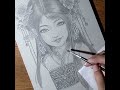 Graphite pencil portrait of a cute little Chinese girl || How to draw a cute girl #sketch #portrait