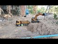 Land truck and Excavator, កន្លែងកាយដីថ្មី , Huina excavator and dumb truck.