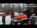 734 Snow At Last! Kubota LX2610 Tractor. LX2980 Blower. RB1672 Rear Blade. Clearing Snow.   4K