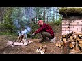 Built my best dugout for survival in a wild forest  Bushcraft in the wild. ASMR