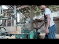 Amazing wood cutting, Large wadang log and very long