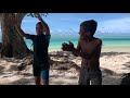 Nephews entertaining at Laura Beach Marshall Islands