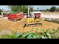 Getting Started new project , Bulldozer KOMATSU D31P Push Soil  By Dump Truck 5Ton Unloading