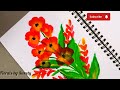 Simple decorative flower painting using acrylic paints/One stroke painting.
