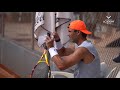 Rafa Nadal entrena con Dani Rincón en la Academia