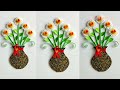 Beautiful Wall Hanging Craft Using Cardboard and rice|| Best out of waste Earbuds