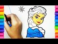 Princess Elsa Drawing, Painting & Coloring for kids and toddlers
