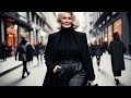 12 Simple tips for a chic and elegant style | ALL BLACK clothes | Natural Fashion for Women Over 60