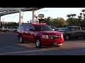 LVFR, AMR, NLVFD, CCFD driving in Code 3 to MCI Drill at EMS Expo 2011 in Las Vegas