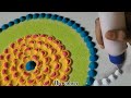 Simple rangoli design/easy rangoli design/Begginers rangoli/satisfying video/art