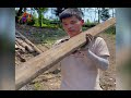 This orphan boy restored abandoned wooden house in the forest | Clear weeds & plant vegetables
