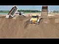 Part 10 The Whole Project Achieved 45% Bulldozer, Wheel Loader Pushing Sand, Unloading Sand