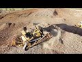 D11 Bulldozer Ripping Rock in Quarry (Basalt)