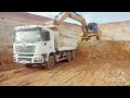 Daily work of dump truck and Excavator cat 320gx