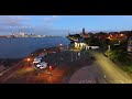 New Brighton, Wirral, Walkway Drone Flyover, Dusk