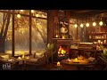 Relaxing Piano Jazz Background Music in Cozy Coffee Shop Ambience with Crackling Fireplace for Work