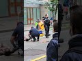 Homeless woman catches herself on fire by playing with a lighter under blanket.